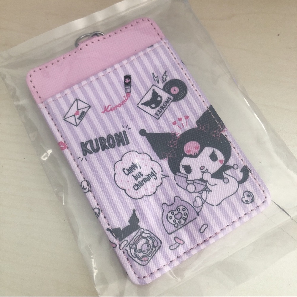 -Kuromi card holder with key ring